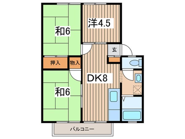 コズミックシティ宮沢第１Ｃの物件間取画像